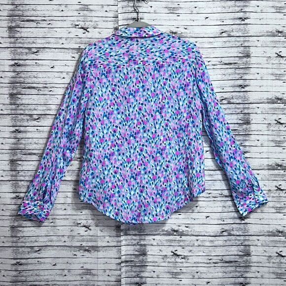 Lilly Pulitzer Sea View Linen Button Down Top Hottie Dottie - Picture 4 of 10